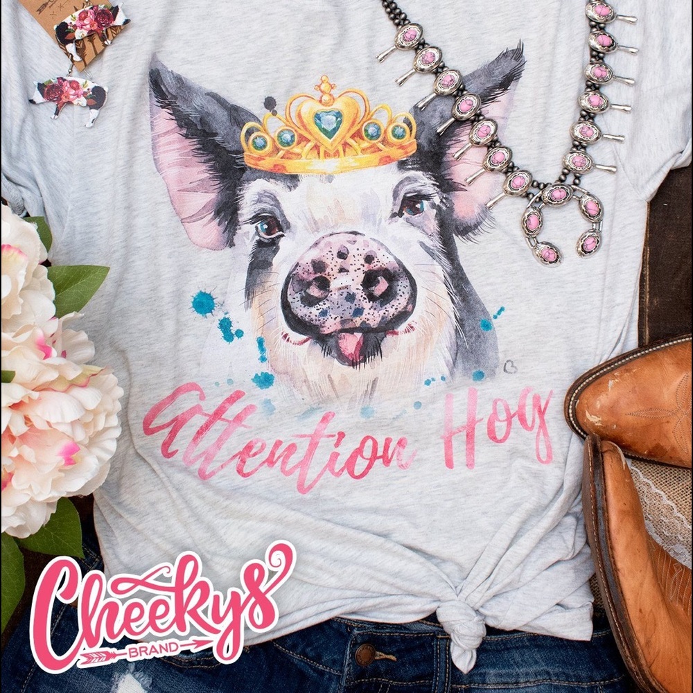 Attention Hog Cheekys tee